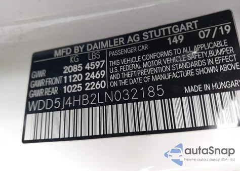 2020 Mercedes-Benz Cla 250 4Matic from USA, damaged, VIN WDD5J4HB2LN032185